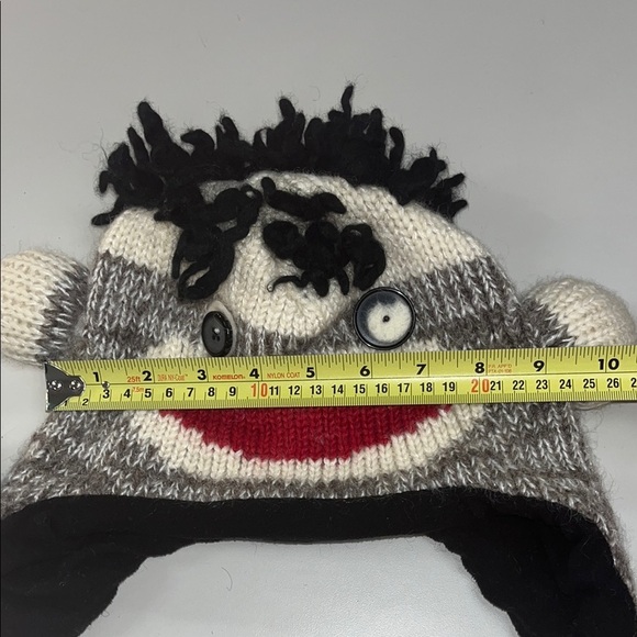 Fun 100% Wool Sock Monkey Hat size large, made in Nepal / preowned - Picture 8 of 11
